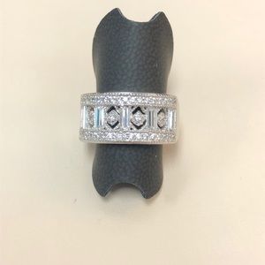 Sterling silver Cz diamond band ring